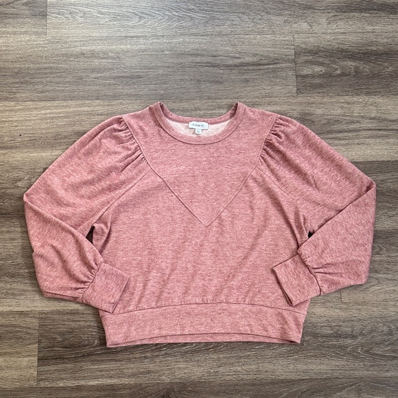 Evereve Women's Rose Sweatshirt Kylar Puff Sleeve Sweater - Picture 2 of 8